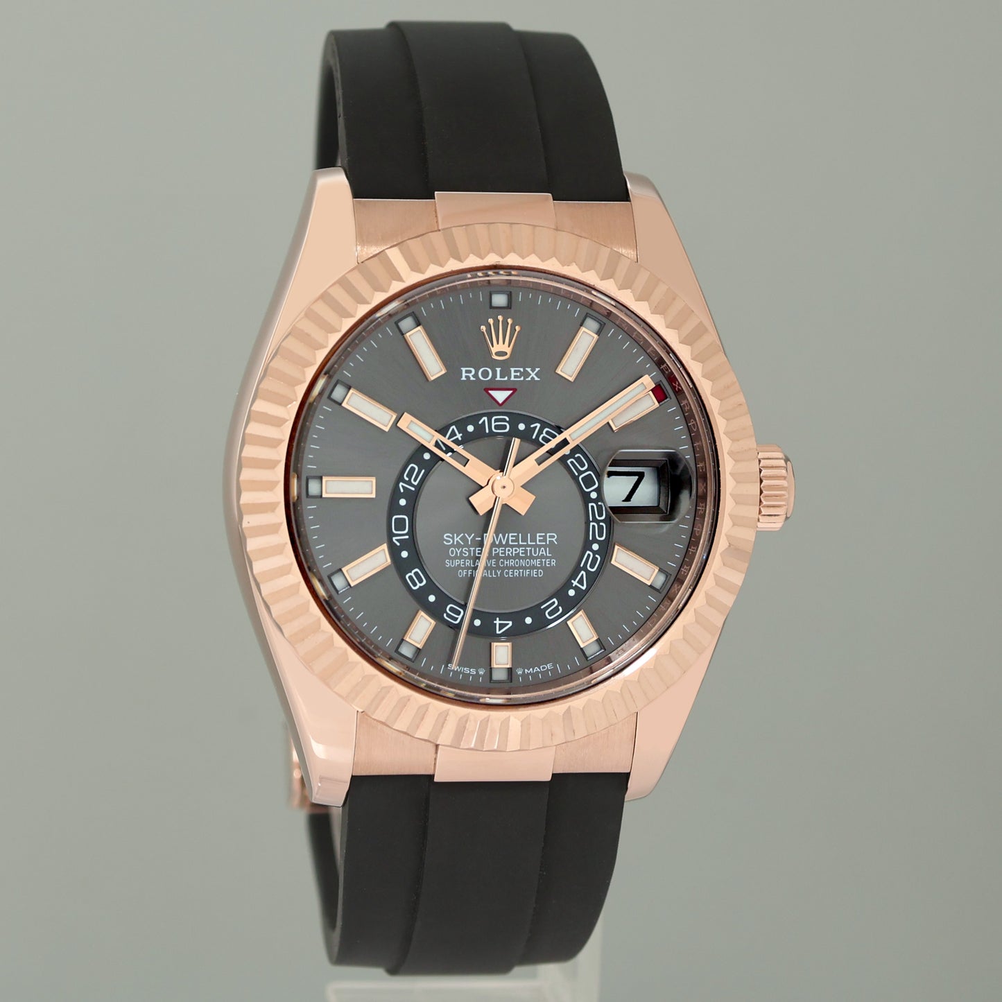 2024 NEW PAPERS Rolex Sky-Dweller Rose Gold Slate Oysterflex 336235 Watch Box
