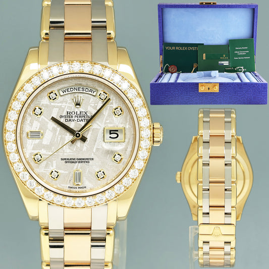 2013 MINT PAPERS Rolex Meteorite Masterpiece Diamond 18948 Tridor Rose Gold Watch