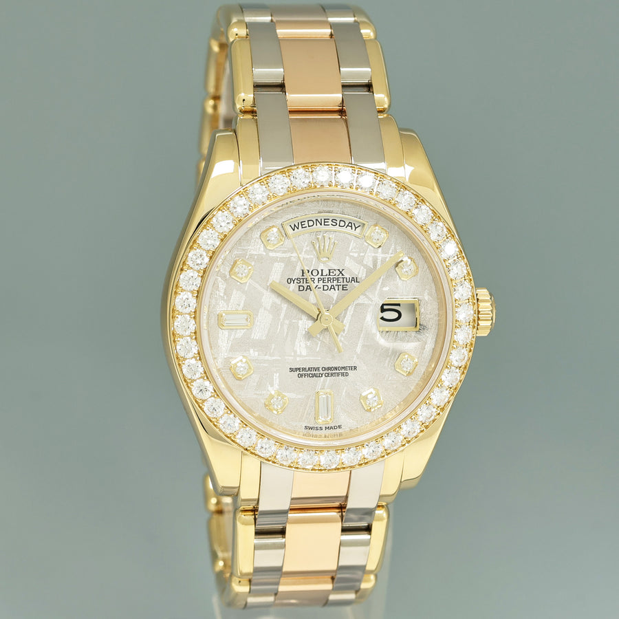 2013 MINT PAPERS Rolex Meteorite Masterpiece Diamond 18948 Tridor Rose Gold Watch
