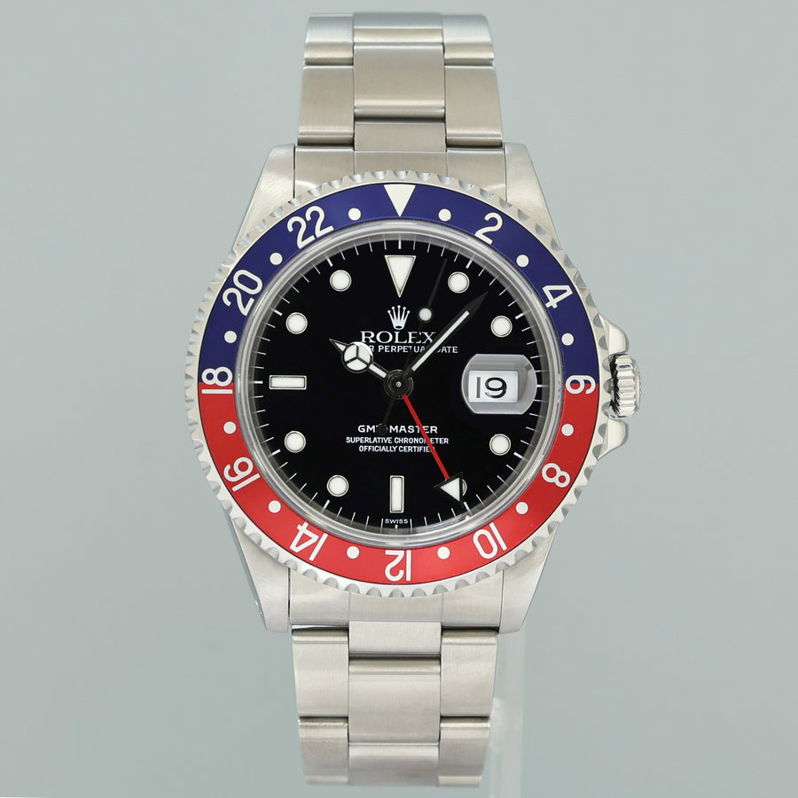 MINT Rolex 16700 GMT-Master Pepsi Blue Red Steel 40mm Watch Box