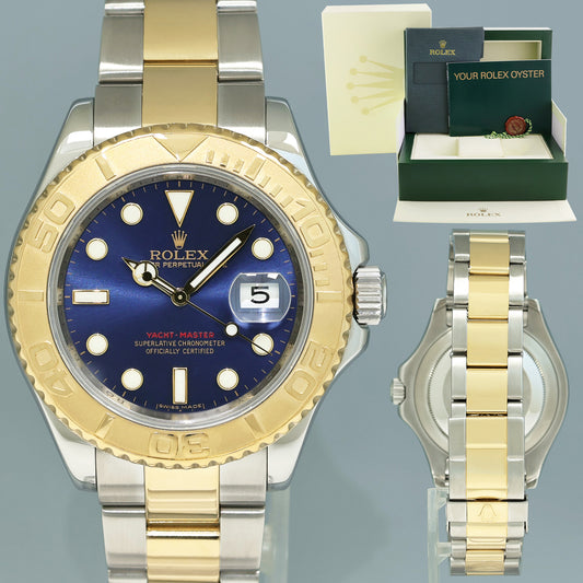 2009 MINT Rolex Yacht-Master 16623 Blue Two Tone Steel Yellow Gold Watch Box