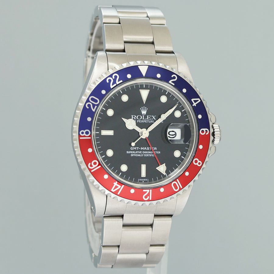 MINT Rolex 16700 GMT-Master Pepsi Blue Red Steel 40mm Watch Box