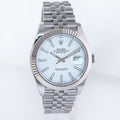 2026 NEW PAPERS Rolex DateJust 41 White Stick 126334 Steel Fluted Gold Jubilee Watch Box