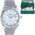 2026 NEW PAPERS Rolex DateJust 41 White Stick 126334 Steel Fluted Gold Jubilee Watch Box