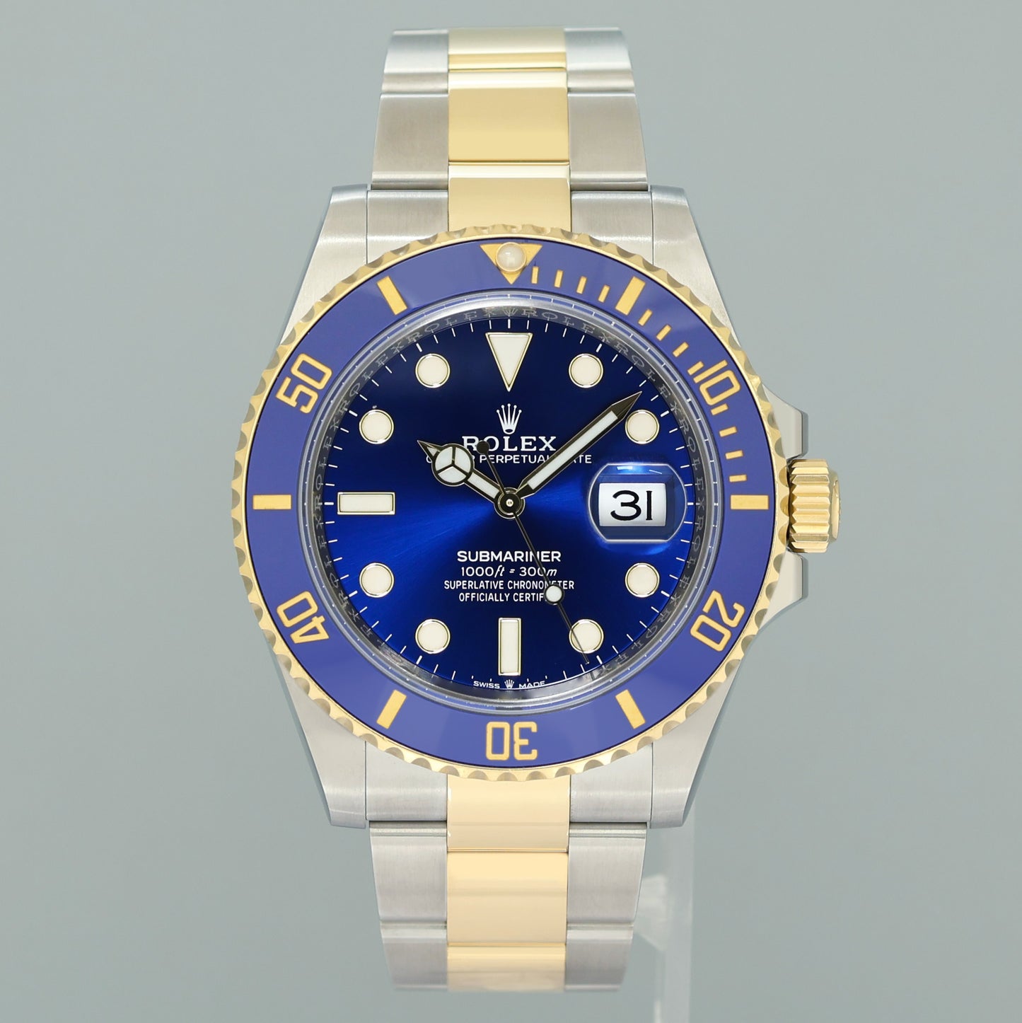 2021 NEW PAPERS Rolex Submariner 41mm Blue 126613LB Two Tone Gold Steel Watch Box