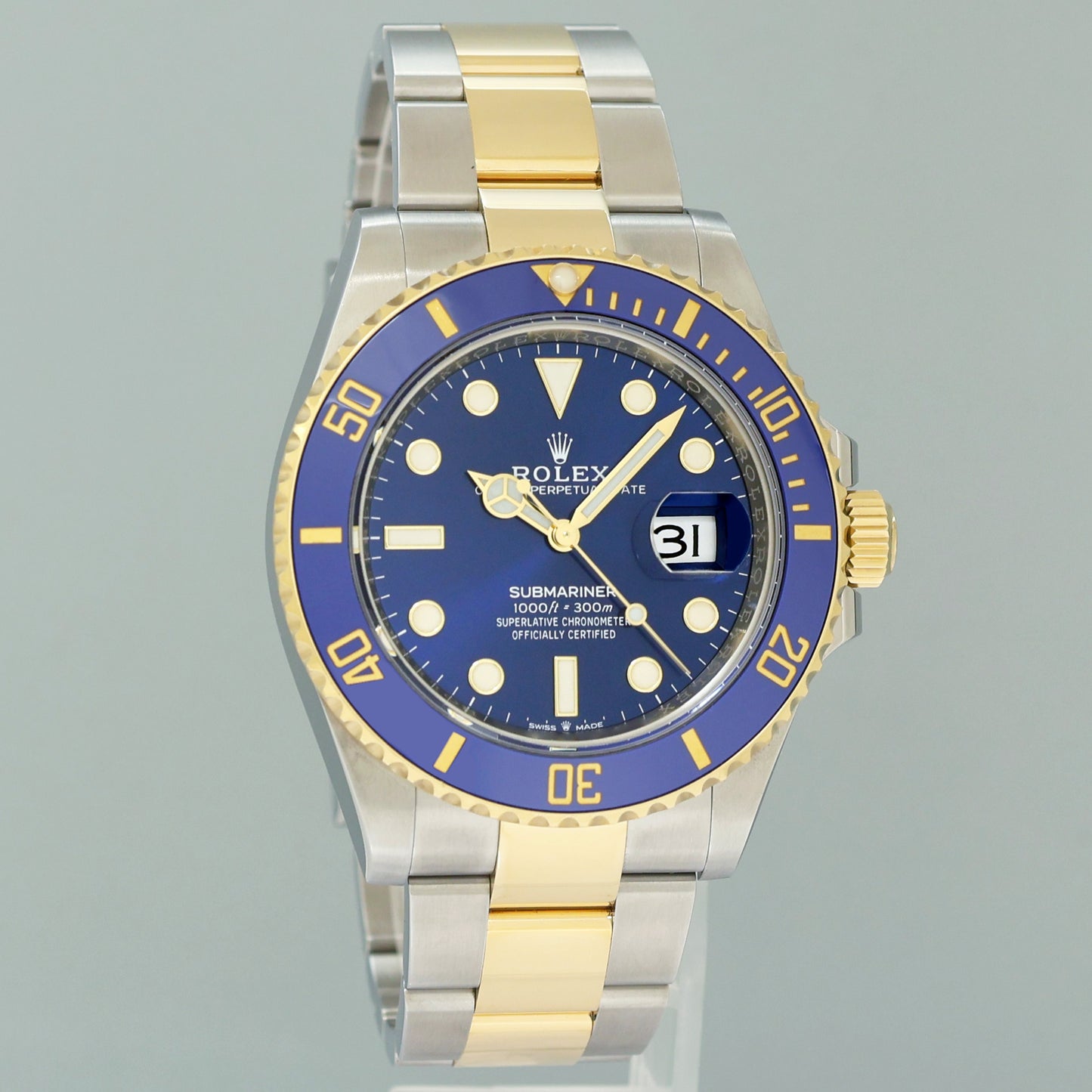 2021 NEW PAPERS Rolex Submariner 41mm Blue 126613LB Two Tone Gold Steel Watch Box
