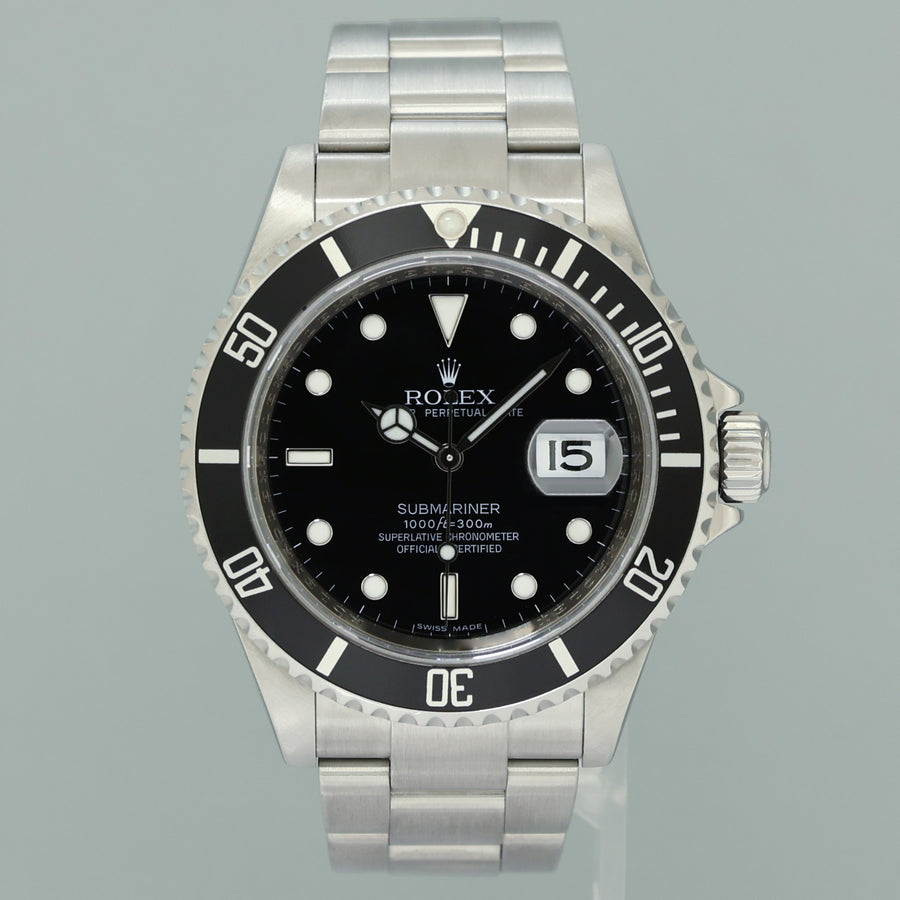 MINT PAPERS 2009 Rolex 16610LN Submariner Date Stainless Steel Black Watch Box
