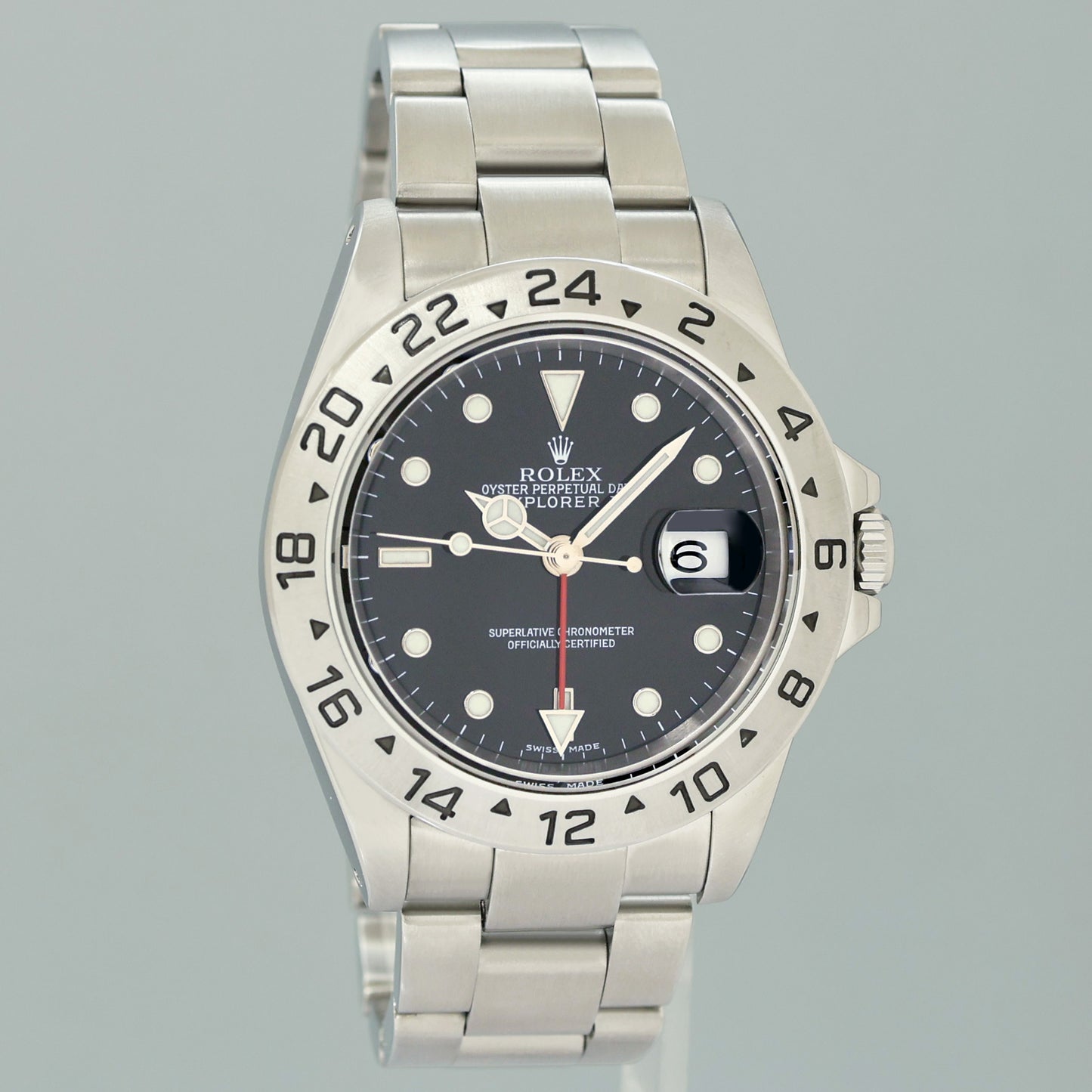 MINT PAPERS 2000 Rolex Explorer II 16570 Stainless Steel Black Dial GMT 40mm Watch Box