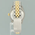 MINT Ladies Rolex 68273 Two Tone Yellow Gold Fluted 31mm Blue Diamond Bezel Watch