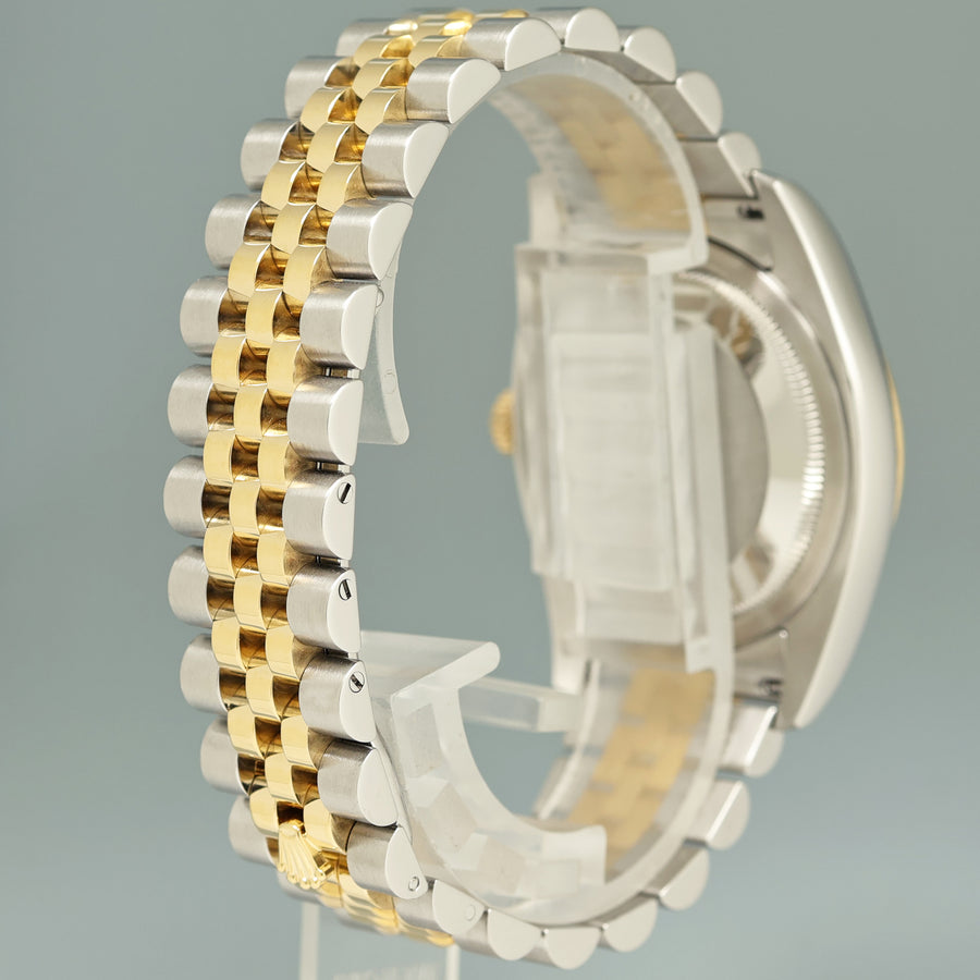 2014 MINT Rolex DateJust Jubilee Two Tone Gold 36mm 116233 White Diamond Watch