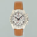 2006 MINT PAPERS Rolex Daytona White Gold 116519 Meteorite Roman Leather Watch