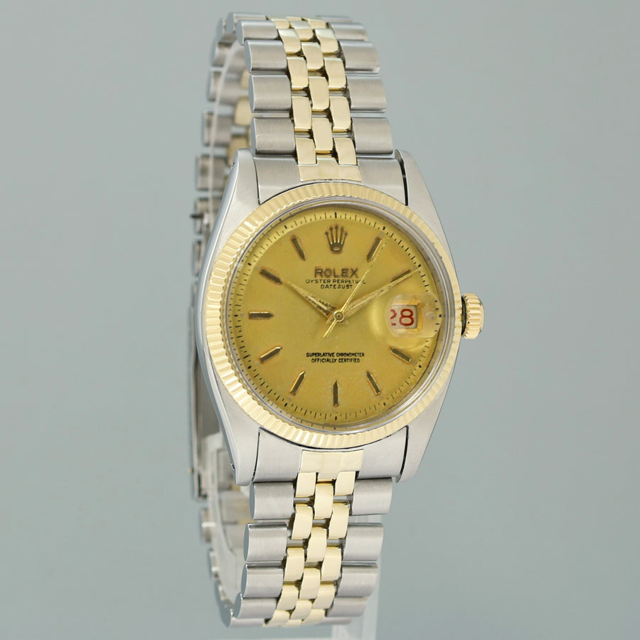 Rolex Datejust 6605 Yellow Gold Two Tone Jubilee Champagne Watch Box