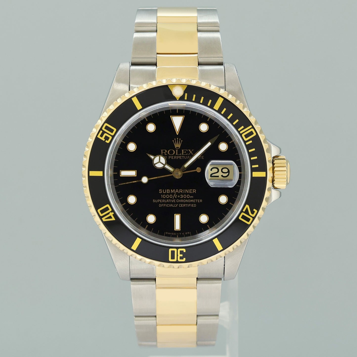 PAPERS MINT Rolex Submariner 16613LB Gold Steel Two Tone Yellow Gold Watch Box