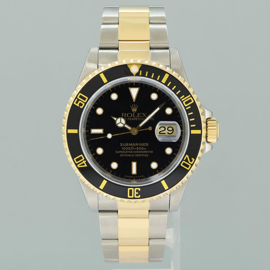 PAPERS MINT Rolex Submariner 16613LB Gold Steel Two Tone Yellow Gold Watch Box