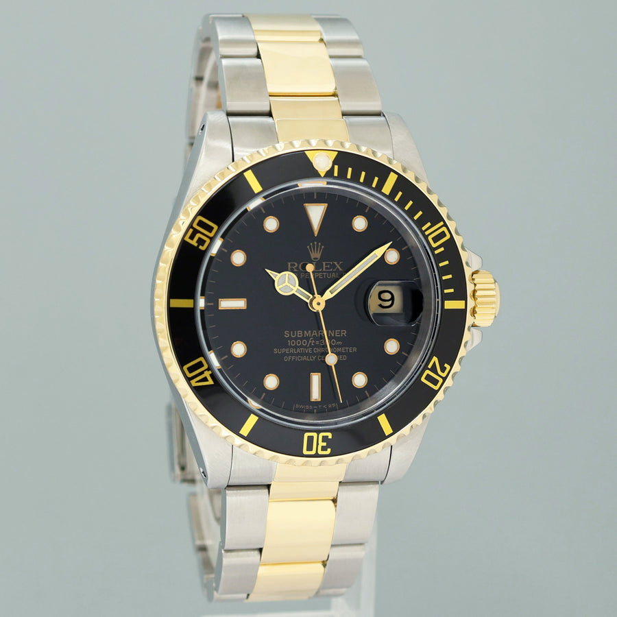 PAPERS MINT Rolex Submariner 16613LB Gold Steel Two Tone Yellow Gold Watch Box