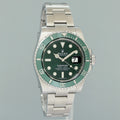 2017 MINT PAPERS Rolex 116610LV Hulk Submariner Green Dial Ceramic Steel Watch Box