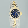 Diamond Ladies Rolex DateJust 26mm 69173 Two Tone Gold Jubilee Blue Vignette Watch