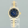 Diamond Ladies Rolex DateJust 26mm 69173 Two Tone Gold Jubilee Blue Vignette Watch