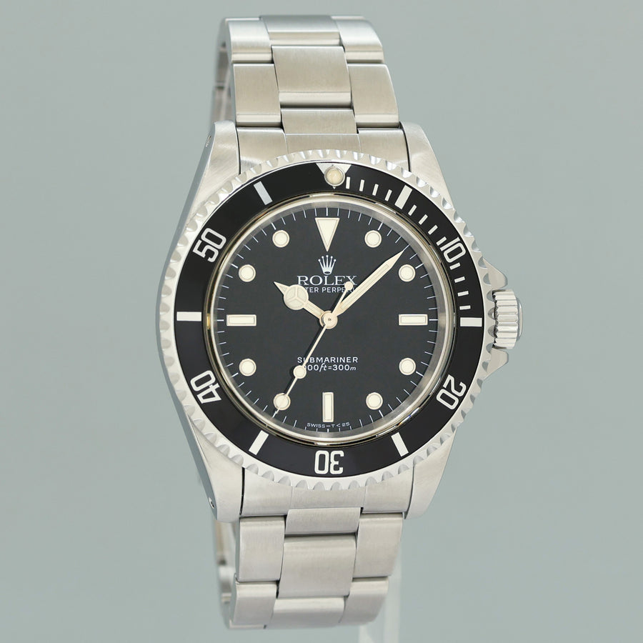 MINT Rolex Submariner No-Date 2 Line Dial 14060 Steel Black 40mm Watch Box