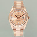 MINT Rolex Day Date II President Rose Gold Black Stick 41mm 218235 Watch Box