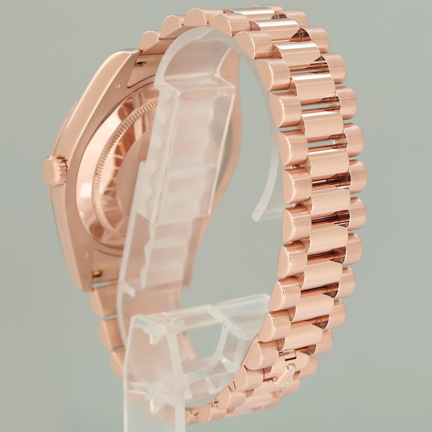 MINT Rolex Day Date II President Rose Gold Black Stick 41mm 218235 Watch Box