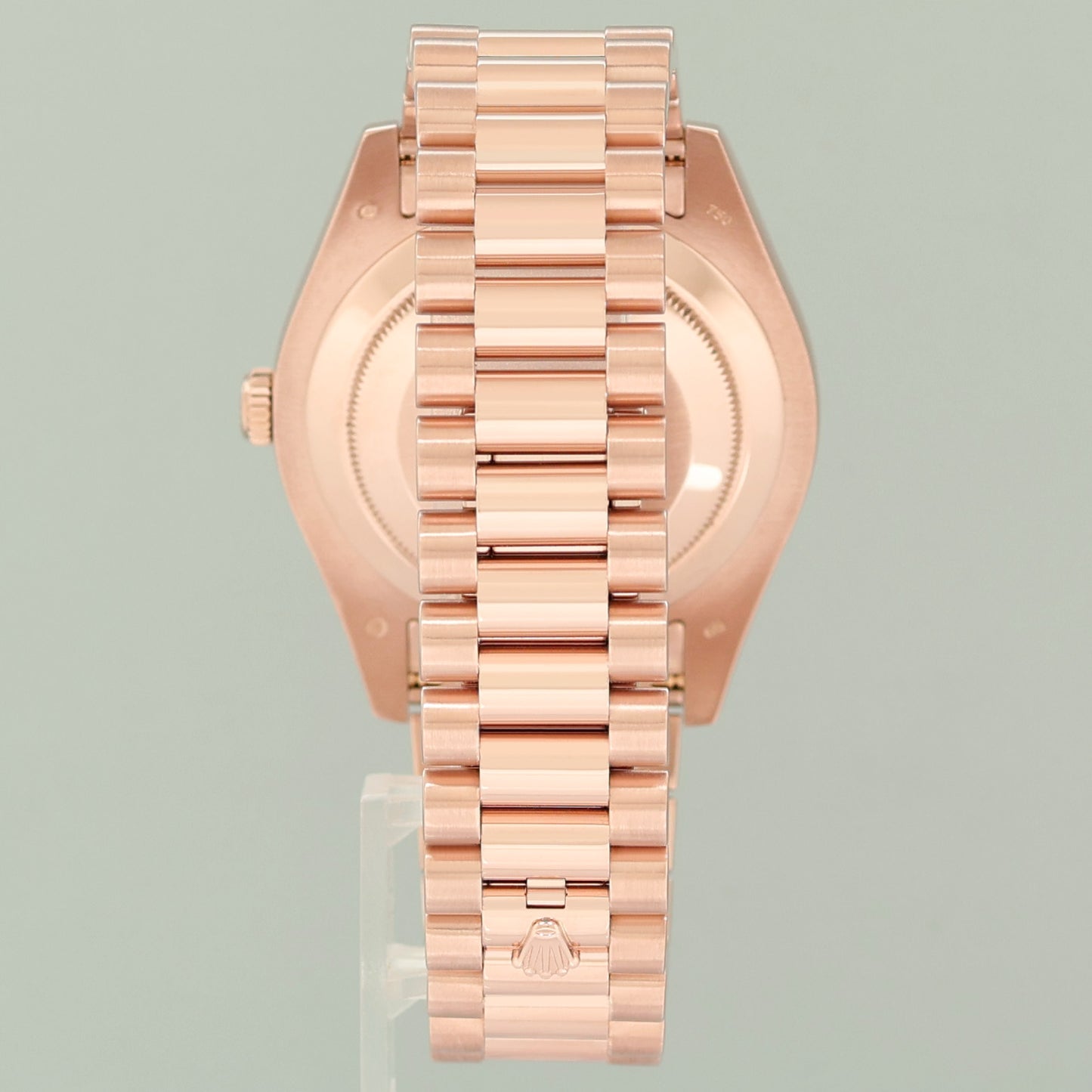 MINT Rolex Day Date II President Rose Gold Black Stick 41mm 218235 Watch Box