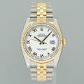 2009 MINT Rolex DateJust Jubilee Two Tone 36mm 116233Yellow Gold White Roman Watch