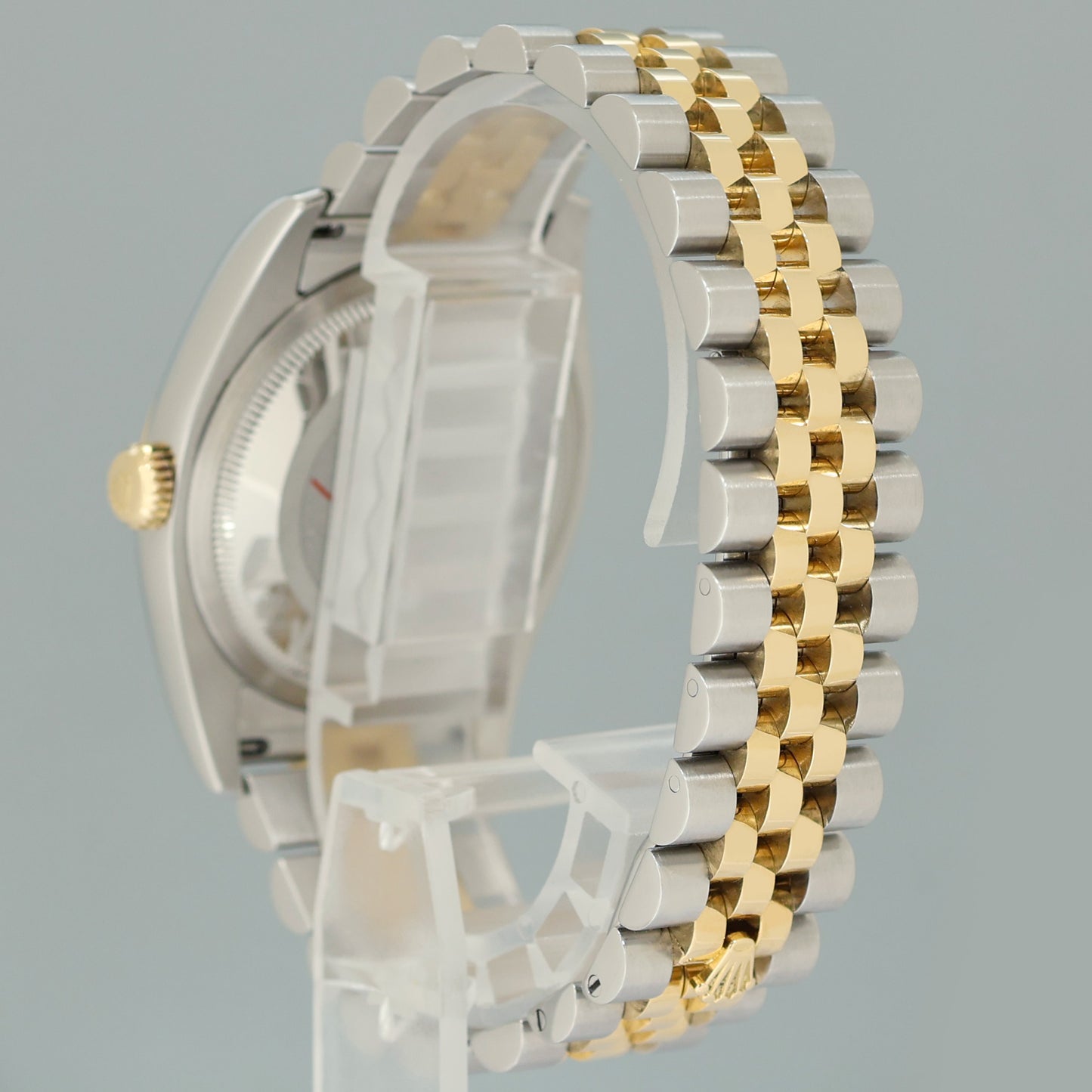 2009 MINT Rolex DateJust Jubilee Two Tone 36mm 116233Yellow Gold White Roman Watch