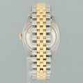 2009 MINT Rolex DateJust Jubilee Two Tone 36mm 116233Yellow Gold White Roman Watch
