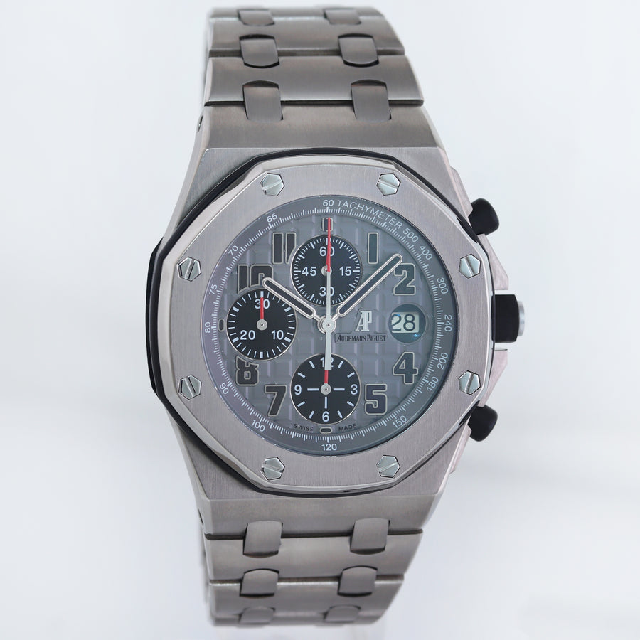 MINT Audemars Piguet 42mm Royal Oak Offshore Chrono Titanium 26170Ti Ghost Watch