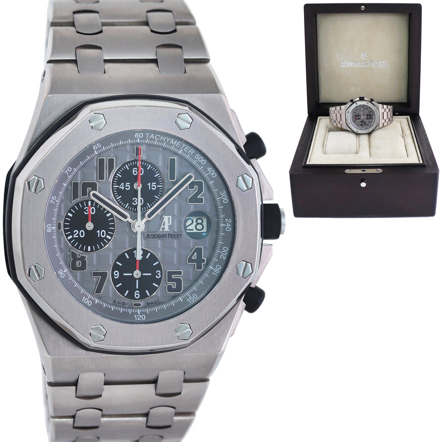 MINT Audemars Piguet 42mm Royal Oak Offshore Chrono Titanium 26170Ti Ghost Watch