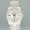 MINT Rolex Platinum Day Date President 118206 Teardrop Sapphire 36mm Watch Box