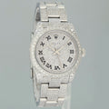 MINT Rolex Oyster 177200 Perpetual 31mm Diamond Pave Iced out Oyster Watch Box