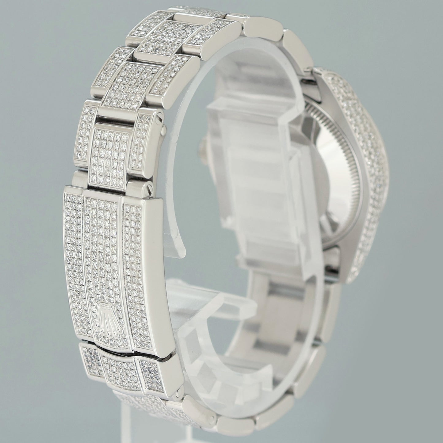MINT Rolex Oyster 177200 Perpetual 31mm Diamond Pave Iced out Oyster Watch Box