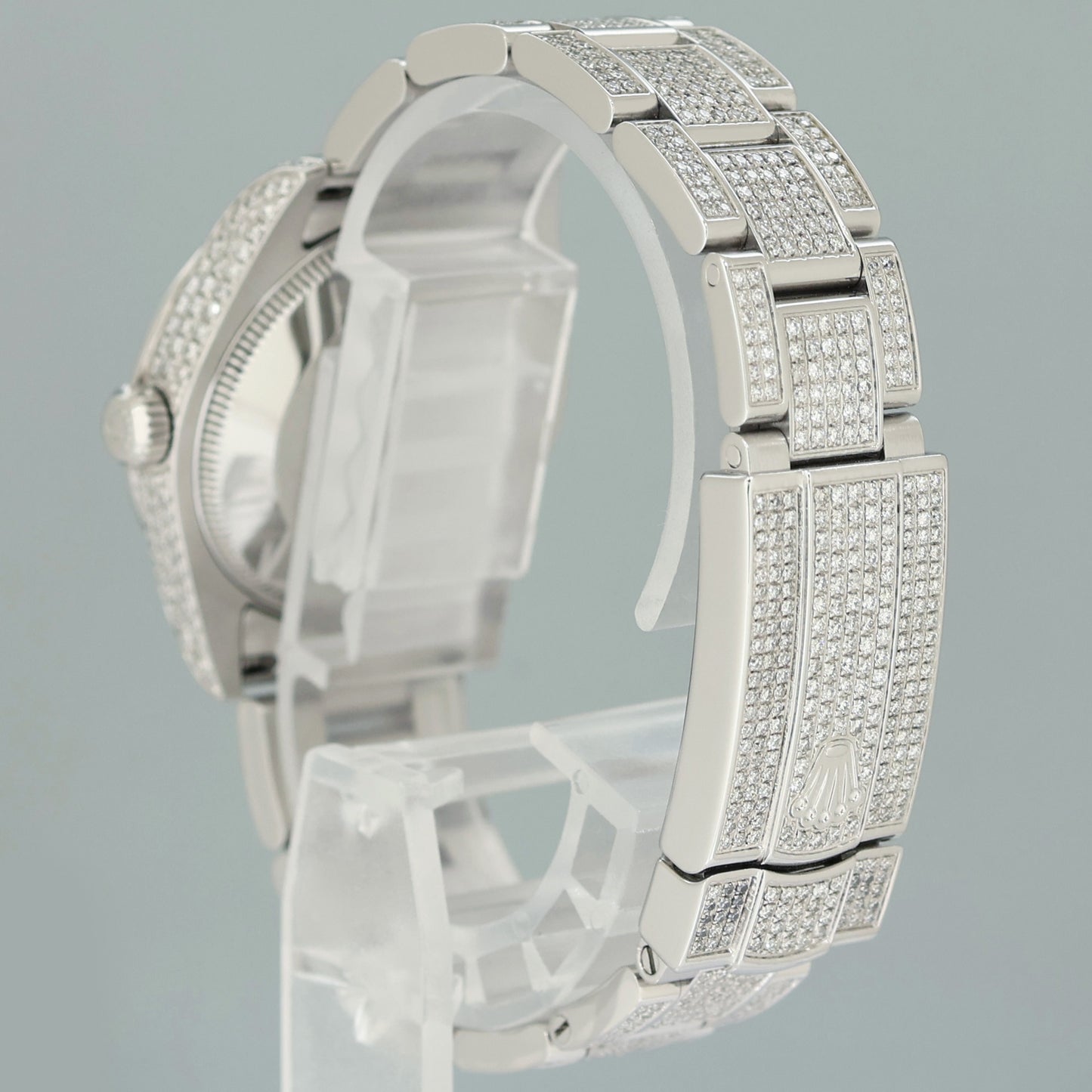 MINT Rolex Oyster 177200 Perpetual 31mm Diamond Pave Iced out Oyster Watch Box