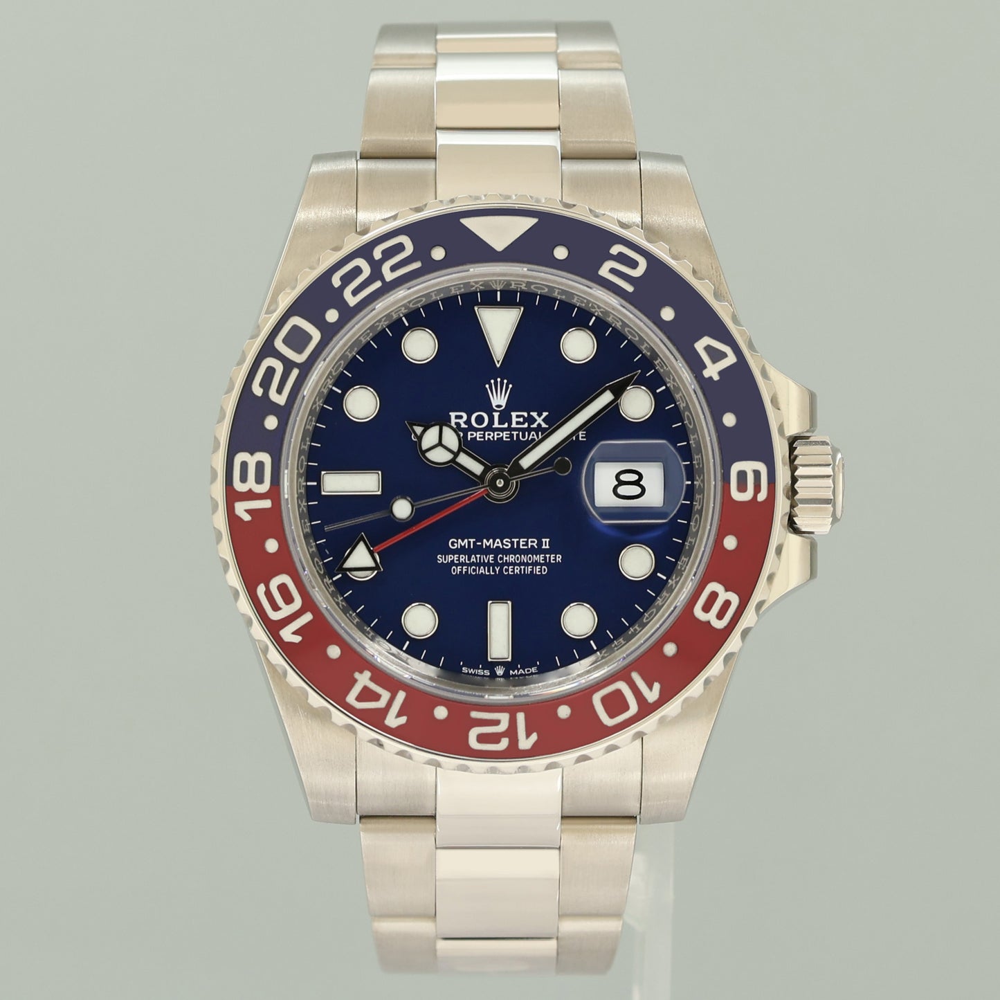2022 MINT Rolex GMT-Master II 126719 Pepsi Blue Dial White Gold 40mm Watch Box