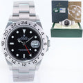 MINT 2010 PAPERS Rolex 16570 Black Steel 3186 Movement Explorer 40mm Watch Box