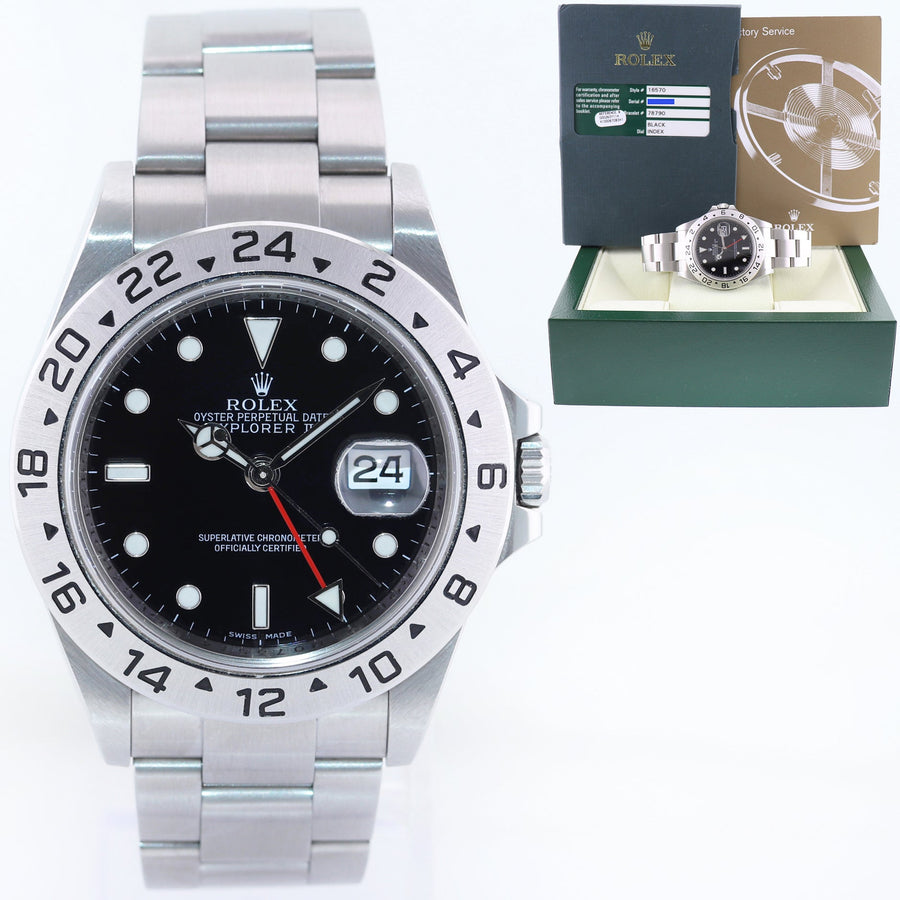 MINT 2010 PAPERS Rolex 16570 Black Steel 3186 Movement Explorer 40mm Watch Box