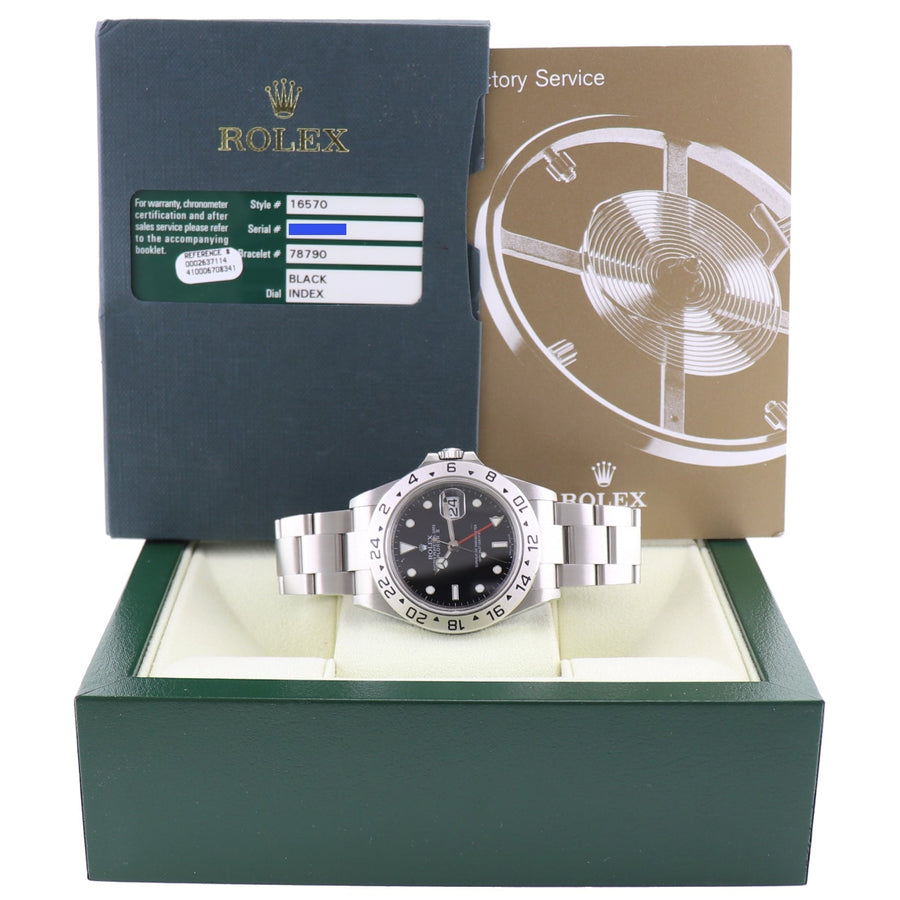 MINT 2010 PAPERS Rolex 16570 Black Steel 3186 Movement Explorer 40mm Watch Box