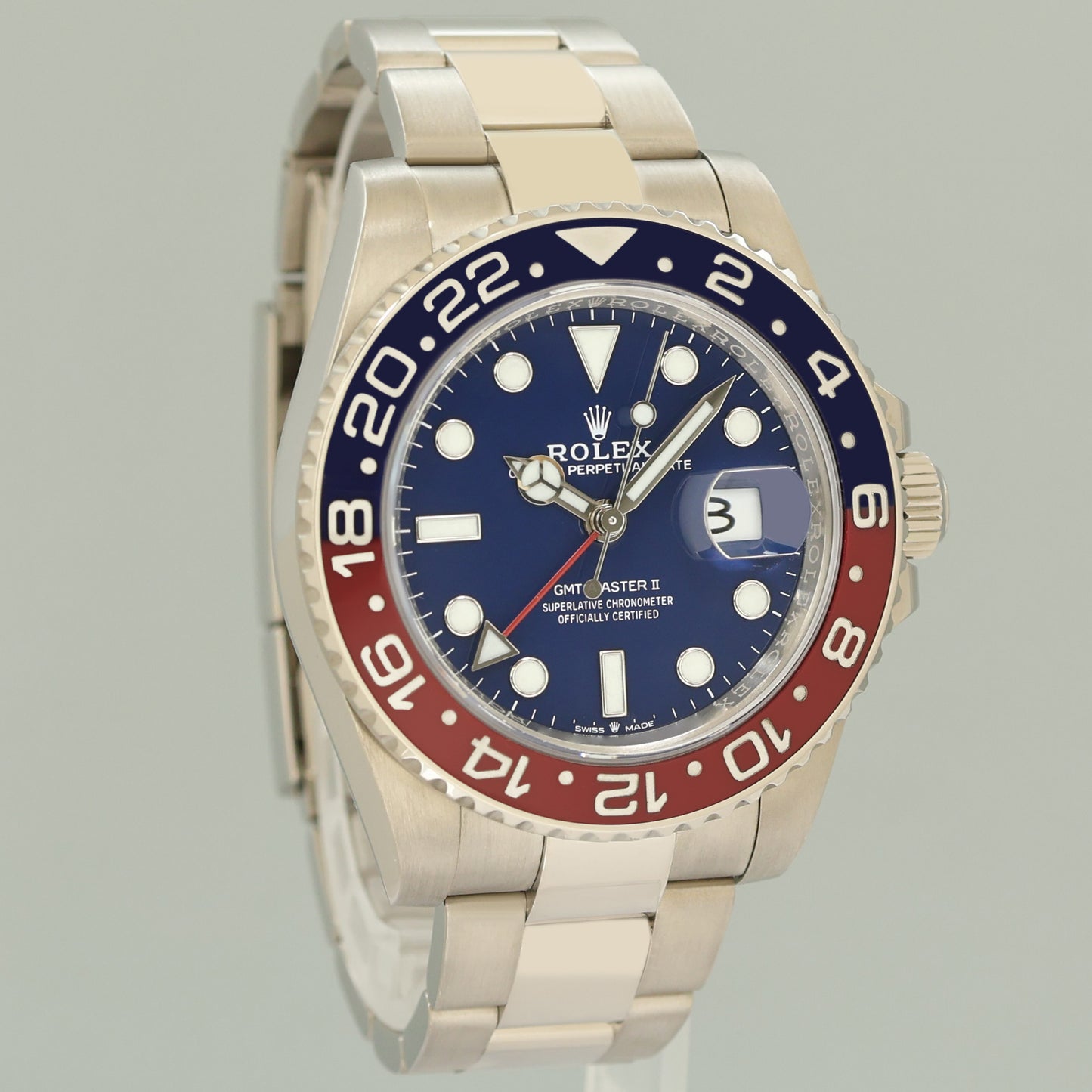 2022 MINT Rolex GMT-Master II 126719 Pepsi Blue Dial White Gold 40mm Watch Box