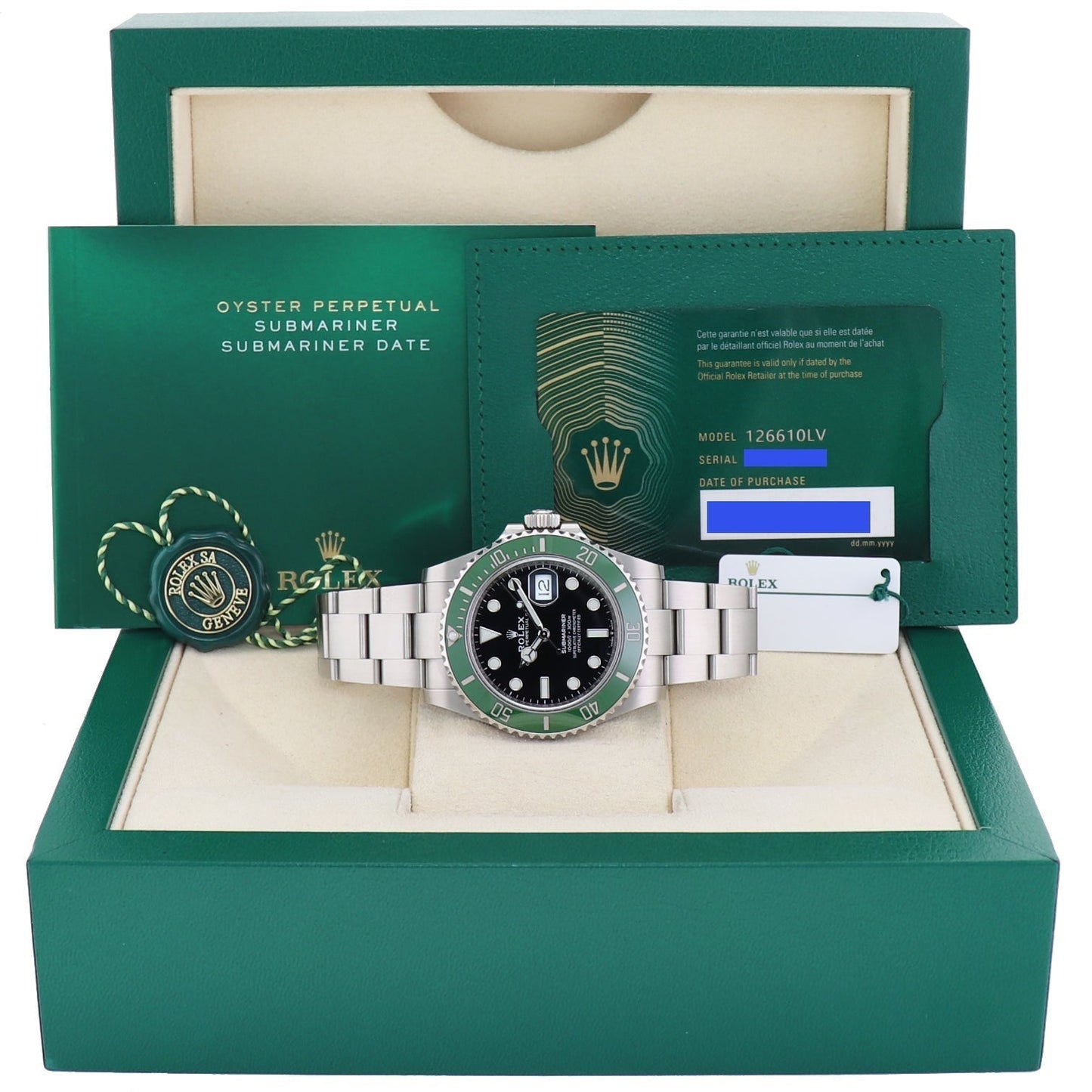 2024 NEW PAPERS Rolex Submariner 41mm GREEN Starbucks MK2 126610LV Watch Box