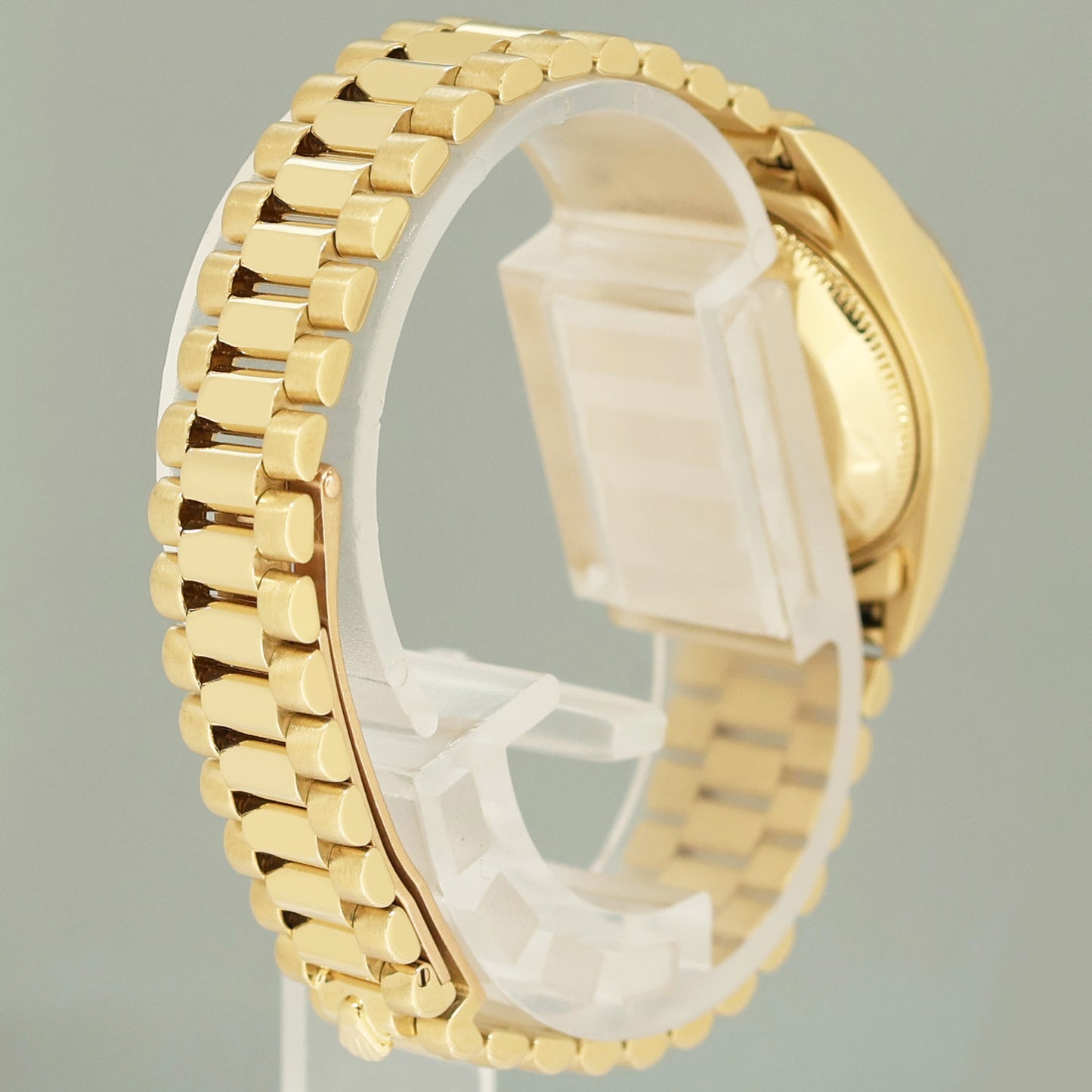 MINT Blue Diamond Ladies Rolex DateJust 69178 President 26mm 18k Yellow Gold Watch