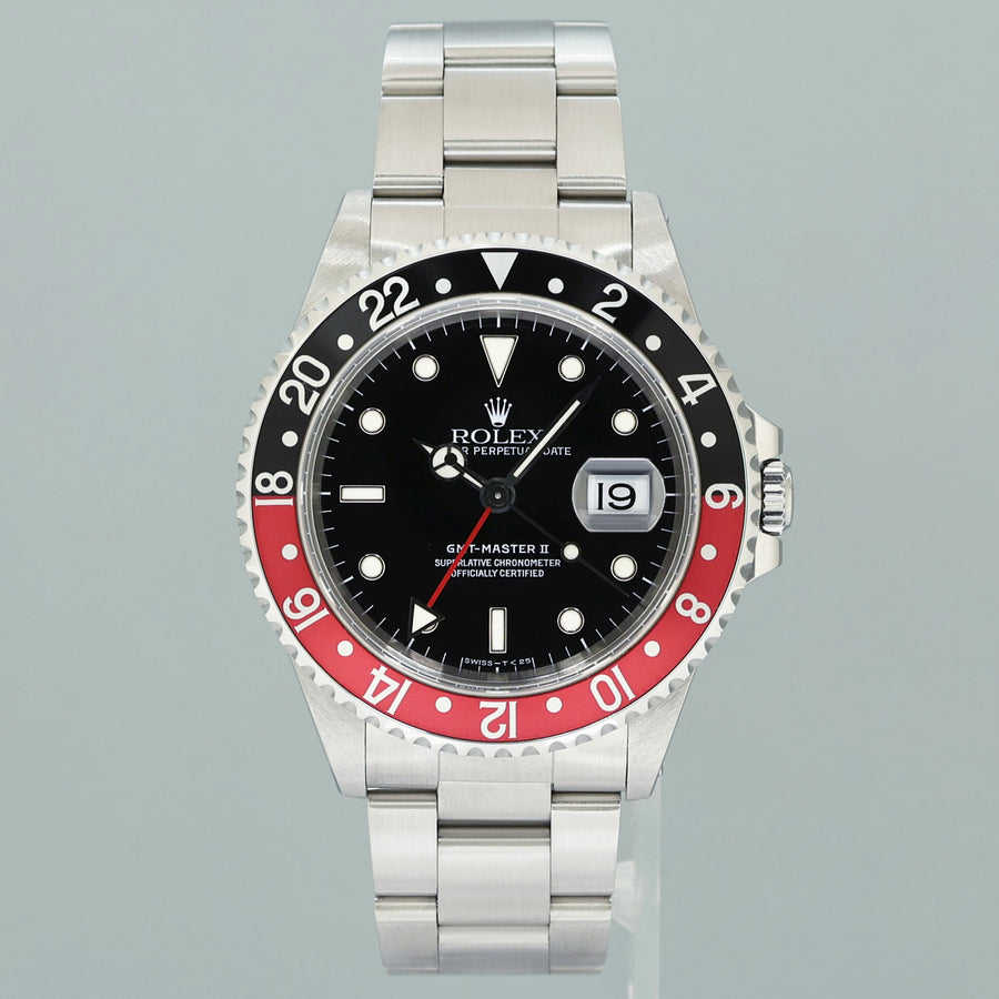 1998 MINT Rolex Coke 16710 GMT-Master II Tritium Red Black Steel 40mm Watch Box