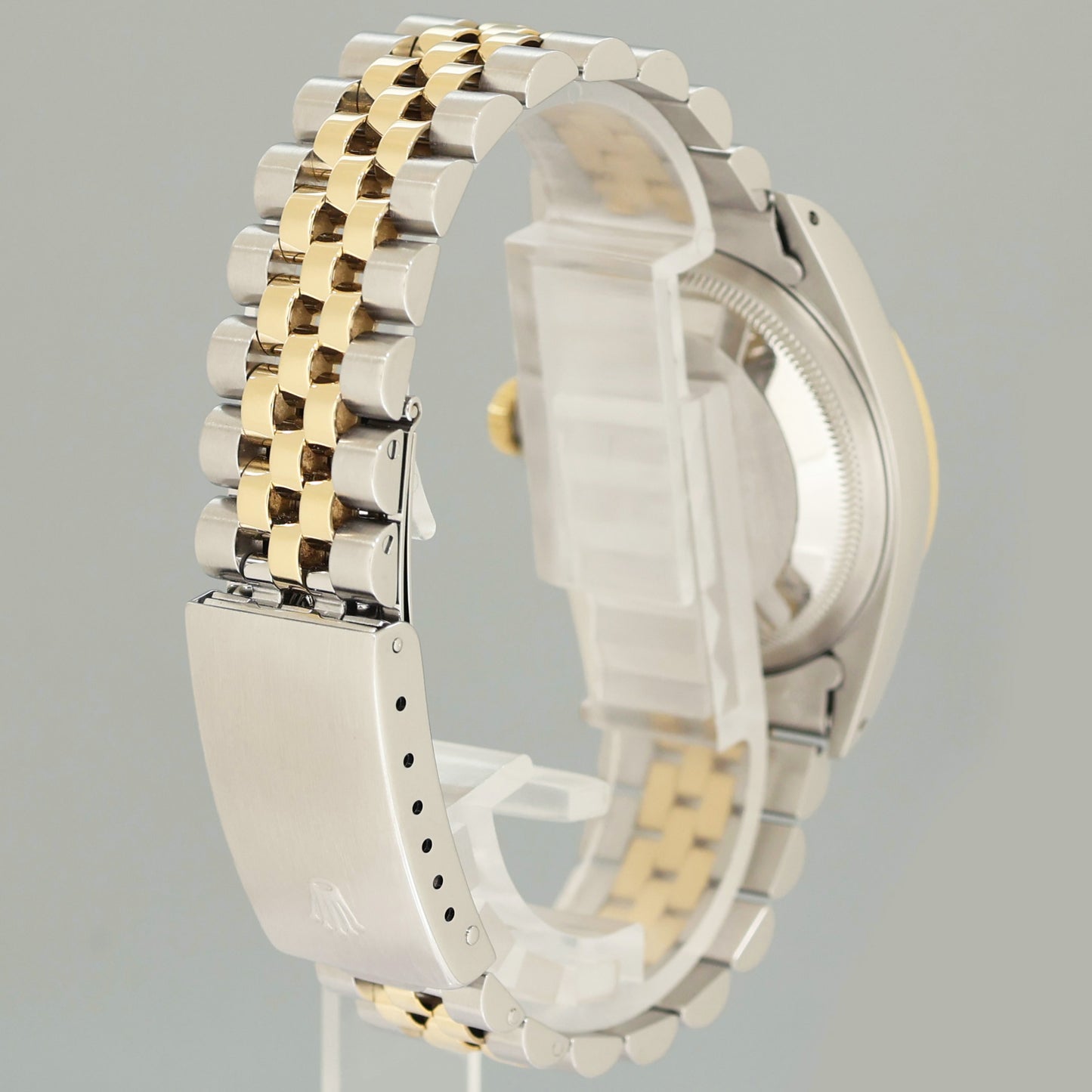MINT Rolex DateJust 16233 Two Tone Yellow Gold Jubilee Blue Diamond Watch Box