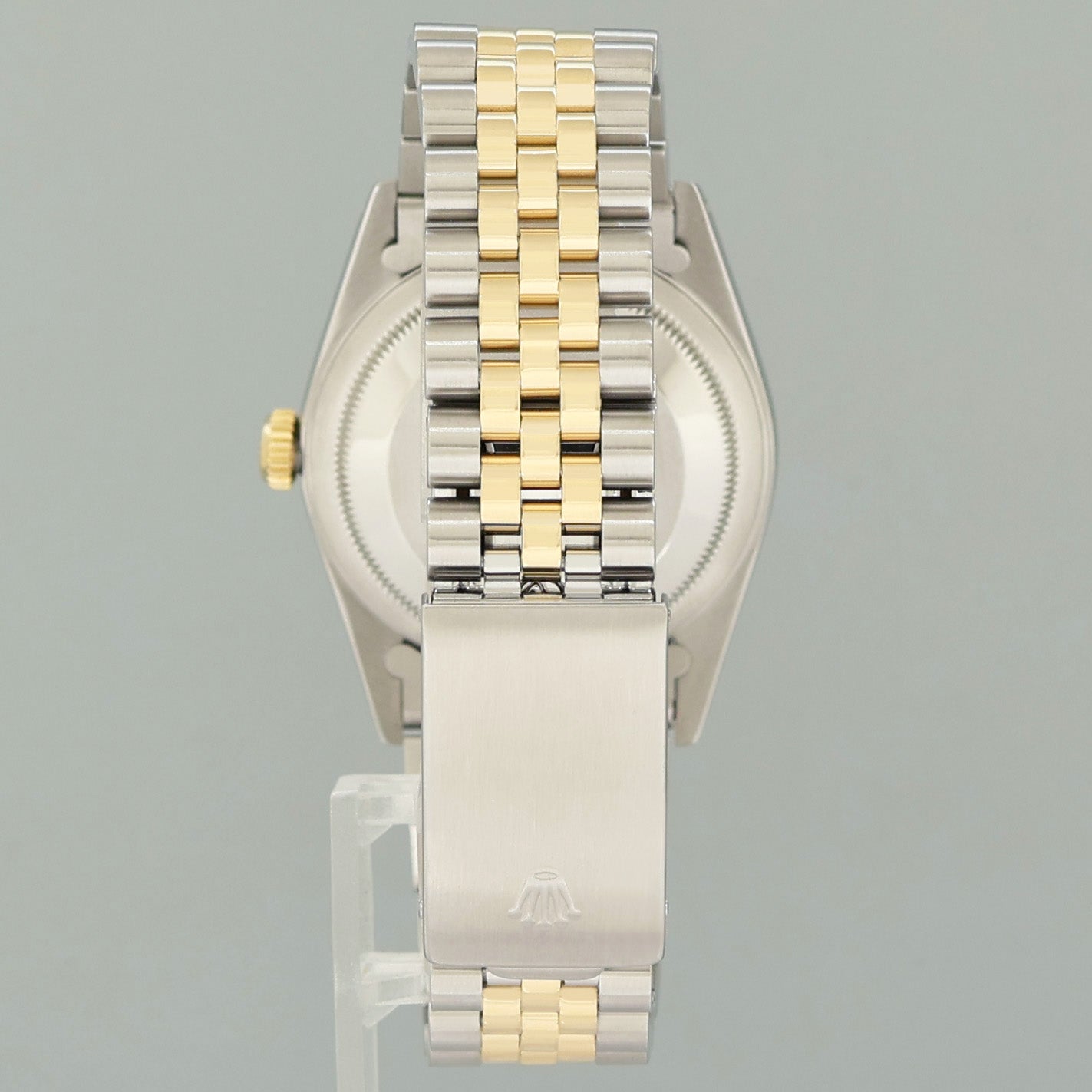 MINT Rolex DateJust 16233 Two Tone Yellow Gold Jubilee Blue Diamond Watch Box