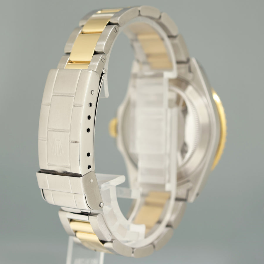 Rolex Submariner Date 16803 Two-Tone Yellow Gold Steel Blue Purple Dial 40mm Watch Box