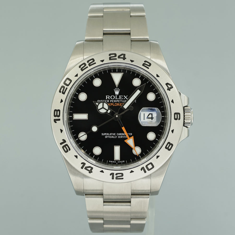 2016 PAPERS MINT Rolex Explorer II 42mm 216570 Black Dial Steel Oyster Watch Box