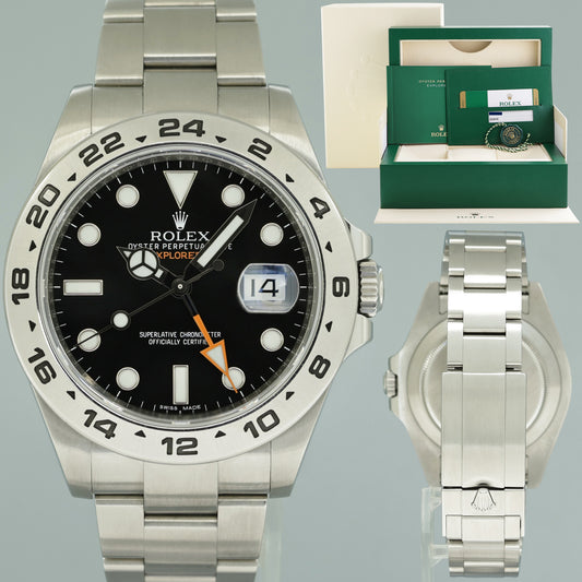 2016 PAPERS MINT Rolex Explorer II 42mm 216570 Black Dial Steel Oyster Watch Box