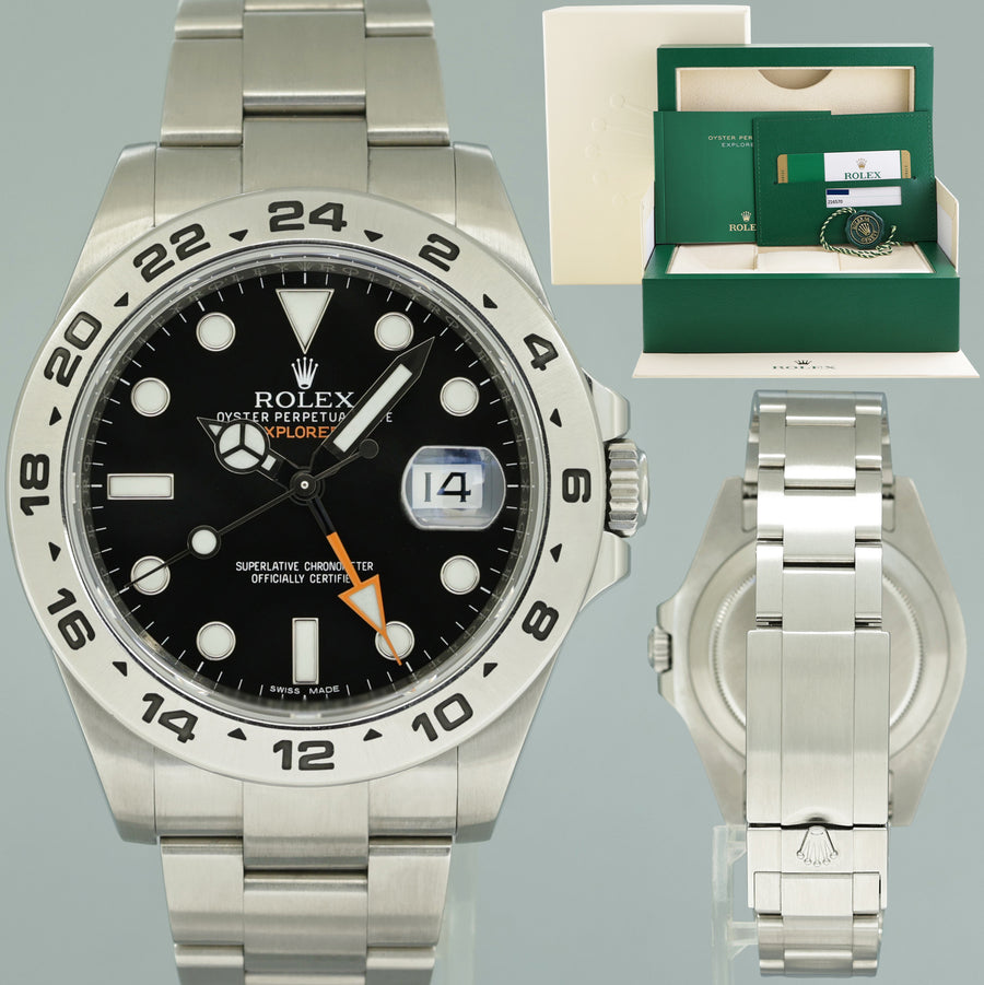 2016 PAPERS MINT Rolex Explorer II 42mm 216570 Black Dial Steel Oyster Watch Box