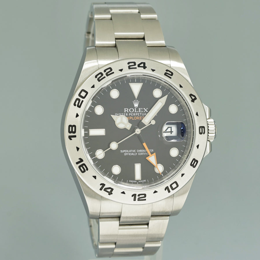 2016 PAPERS MINT Rolex Explorer II 42mm 216570 Black Dial Steel Oyster Watch Box